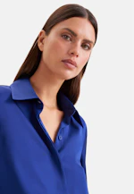Shirt blouse with high sleeve slits made of 100% silk in Mittelblau |  Seidensticker Onlineshop