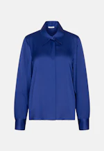 Shirt blouse with high sleeve slits made of 100% silk in Mittelblau |  Seidensticker Onlineshop