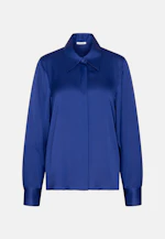 Hemdbluse mit hohen Ärmelschlitzen in Mittelblau |  Seidensticker Onlineshop