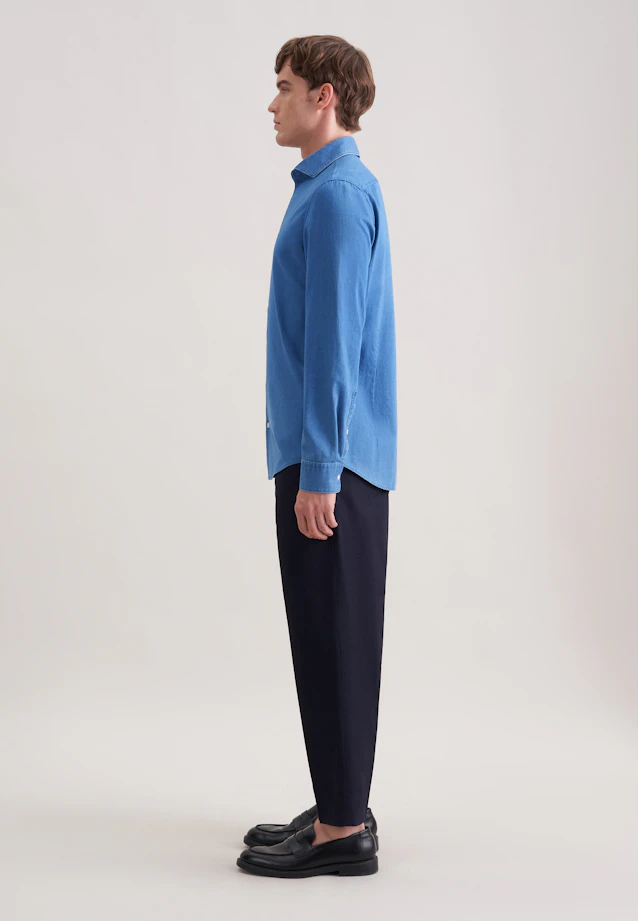 Shaped Denimhemd Denim in Mittelblau |  Seidensticker Onlineshop