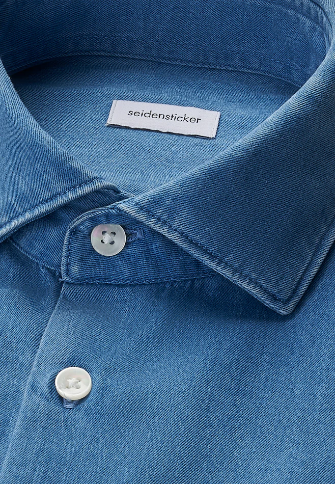 Shaped Denimhemd Denim in Mittelblau | Seidensticker Onlineshop