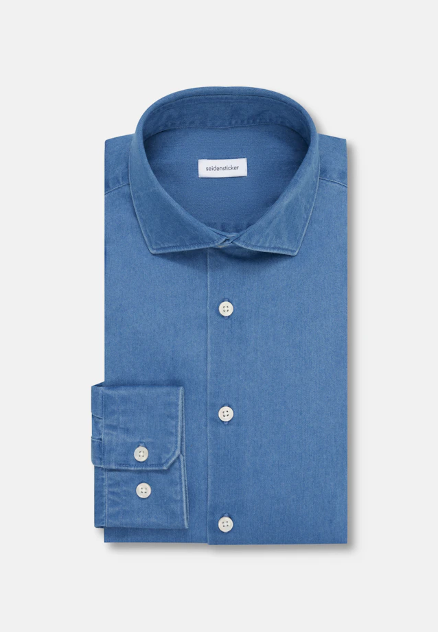 Shaped Denimhemd Denim in Mittelblau |  Seidensticker Onlineshop