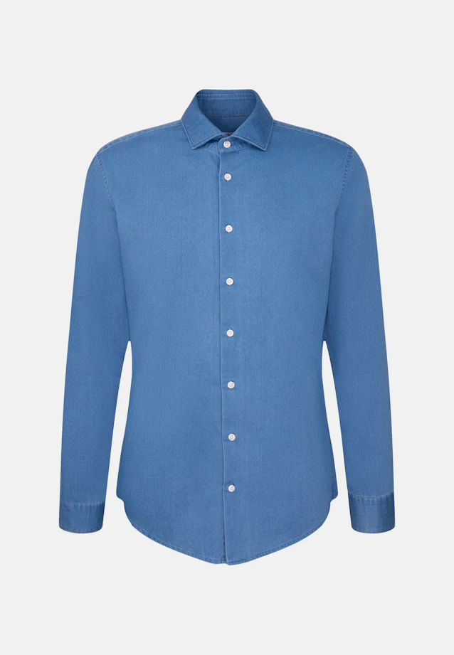 Shaped Denimhemd Denim in Mittelblau |  Seidensticker Onlineshop