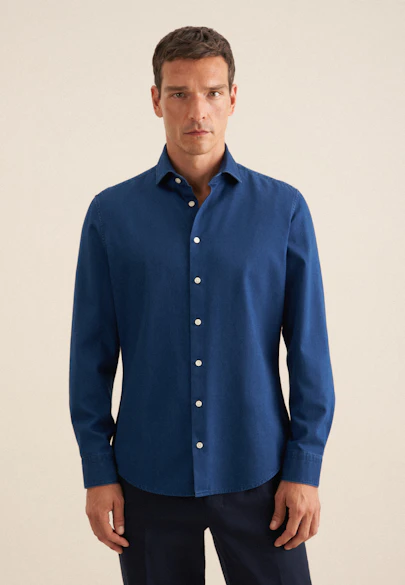 Shaped Denimhemd Denim in Dunkelblau |  Seidensticker Onlineshop