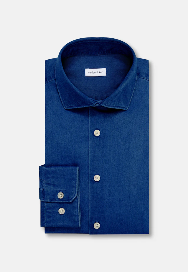 Shaped Denimhemd Denim in Dunkelblau |  Seidensticker Onlineshop