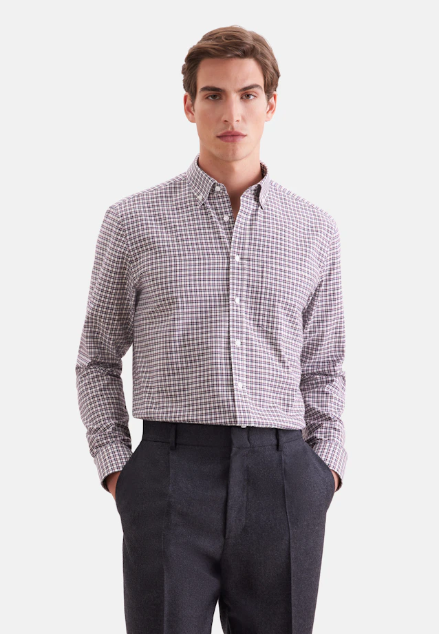 Regular Flanellhemd Karo in Rot |  Seidensticker Onlineshop