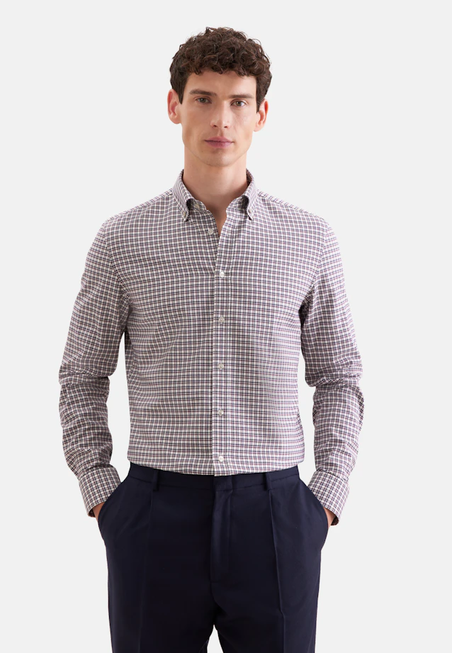 Slim Flanellhemd Karo in Rot |  Seidensticker Onlineshop