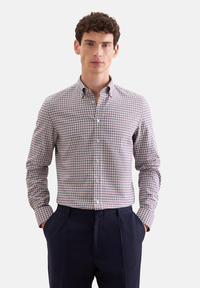 Slim Flanellhemd Karo in Rot | Seidensticker Onlineshop