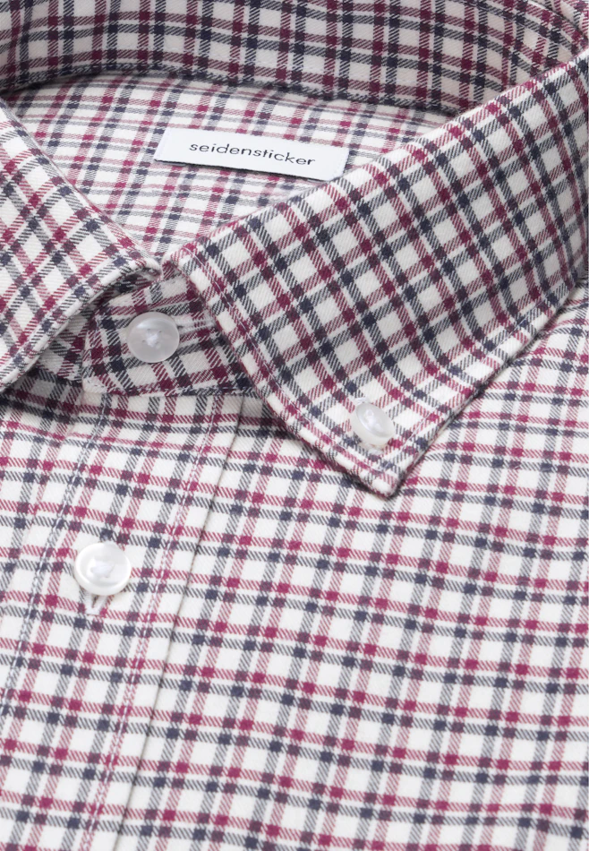 Comfort Flanellhemd Karo in Rot | Seidensticker Onlineshop