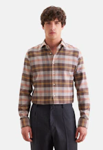 Shaped Flannel shirt Check in Braun |  Seidensticker Onlineshop