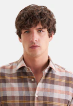 Shaped Flannel shirt Check in Braun |  Seidensticker Onlineshop