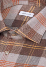 Shaped Flannel shirt Check in Braun |  Seidensticker Onlineshop