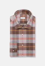 Shaped Flannel shirt Check in Braun |  Seidensticker Onlineshop