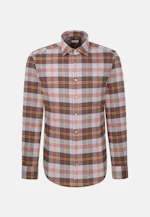 Shaped Flannel shirt Check in Braun |  Seidensticker Onlineshop