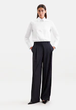 Hemdbluse regular fit aus Cotton Satin Stretch in Weiß |  Seidensticker Onlineshop