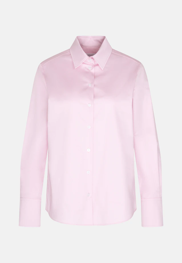 Hemdbluse regular fit aus Cotton Satin Stretch in Rosa |  Seidensticker Onlineshop