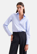 Hemdbluse regular fit aus Cotton Satin Stretch in Hellblau |  Seidensticker Onlineshop