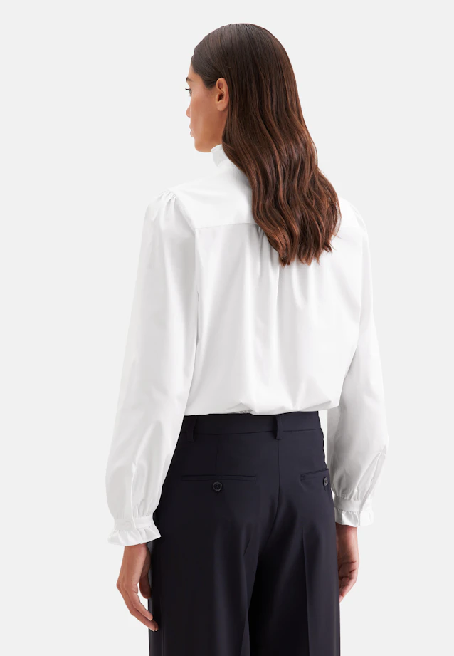 Shirt blouse with ruffle details in Weiß |  Seidensticker Onlineshop