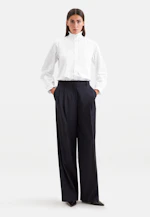Shirt blouse with ruffle details in Weiß |  Seidensticker Onlineshop
