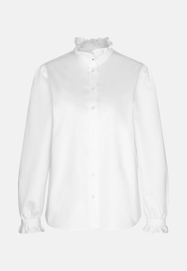 Shirt blouse with ruffle details in Weiß |  Seidensticker Onlineshop