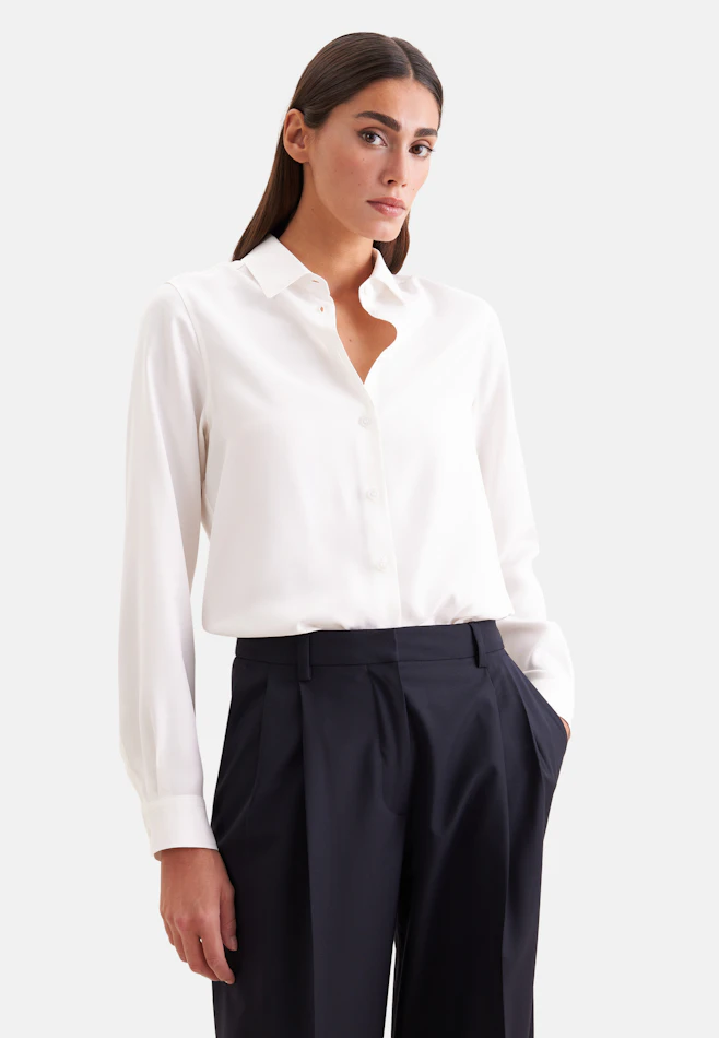 Hemdbluse aus Viskose regular fit in Ecru | Seidensticker Onlineshop