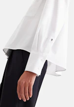 Boxy Hemdbluse in A- Linie mit langer Manschette in Weiß |  Seidensticker Onlineshop