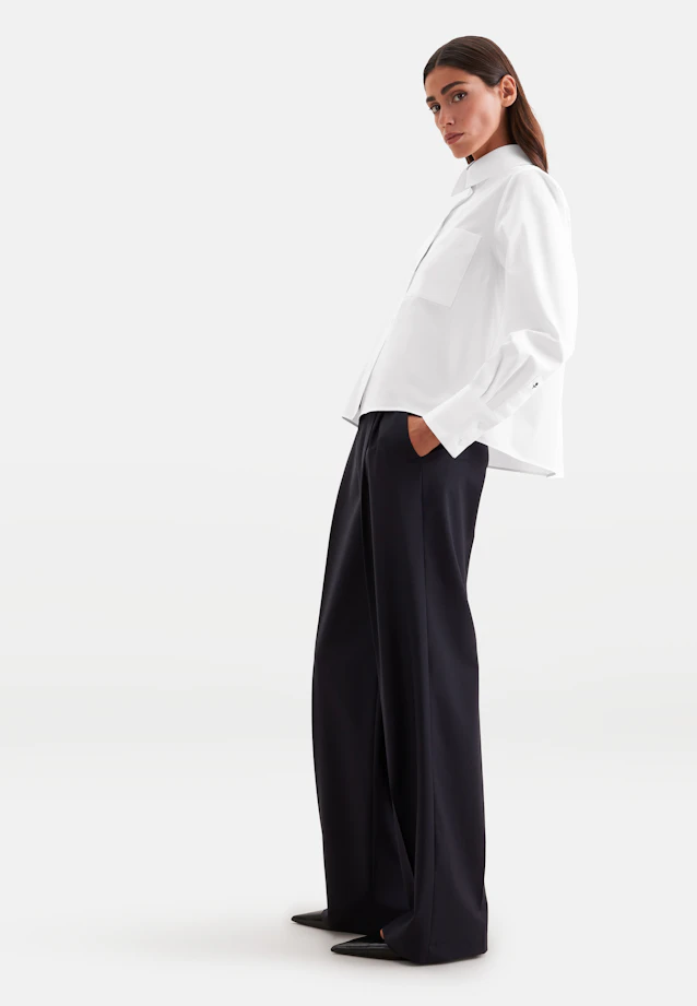 Boxy Hemdbluse in A- Linie mit langer Manschette in Weiß |  Seidensticker Onlineshop