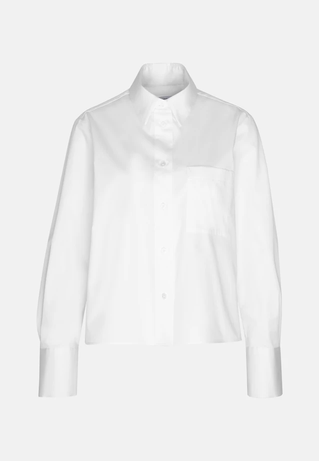 Boxy Hemdbluse in A- Linie mit langer Manschette in Weiß |  Seidensticker Onlineshop