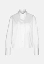 Boxy Hemdbluse in A- Linie mit langer Manschette in Weiß |  Seidensticker Onlineshop