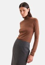THE ESSENTIAL Fine-Knit Turtleneck Sweater with Silk in Braun |  Seidensticker Onlineshop