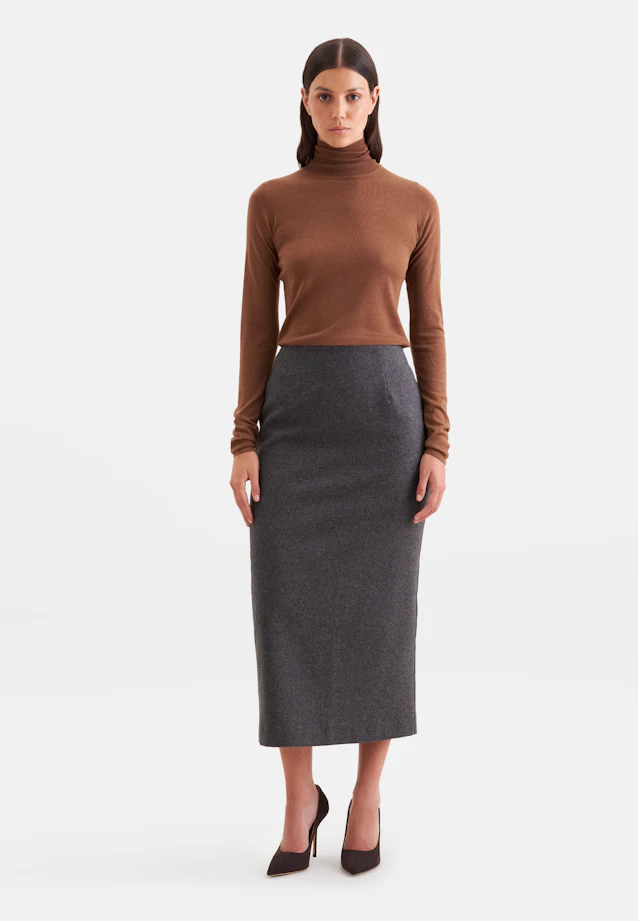 THE ESSENTIAL Fine-Knit Turtleneck Sweater with Silk in Braun |  Seidensticker Onlineshop