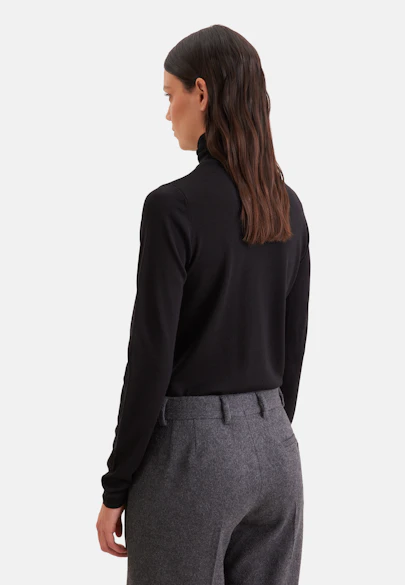 Feinstrick Rollkragenpullover mit Seide in Schwarz |  Seidensticker Onlineshop