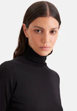 THE ESSENTIAL Fine-Knit Turtleneck Sweater with Silk in Schwarz |  Seidensticker Onlineshop