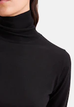 THE ESSENTIAL Pull à col roulé en maille fine avec soie in Noir |  Seidensticker Onlineshop