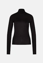 THE ESSENTIAL Fine-Knit Turtleneck Sweater with Silk in Schwarz |  Seidensticker Onlineshop