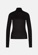 THE ESSENTIAL Pull à col roulé en maille fine avec soie in Noir |  Seidensticker Onlineshop