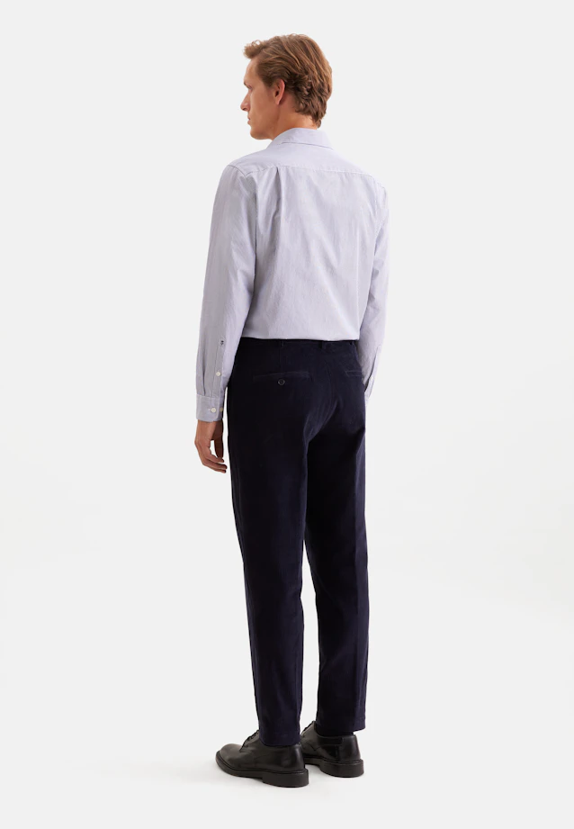 Regular Pantalon en velours côtelé Corduroy in Bleu Foncé |  Seidensticker Onlineshop