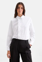 Shirt blouse with ruffle detail in Weiß |  Seidensticker Onlineshop