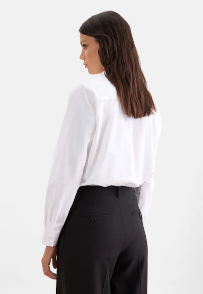 Shirt blouse with ruffle detail in Weiß |  Seidensticker Onlineshop