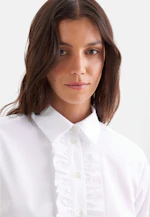 Shirt blouse with ruffle detail in Weiß |  Seidensticker Onlineshop