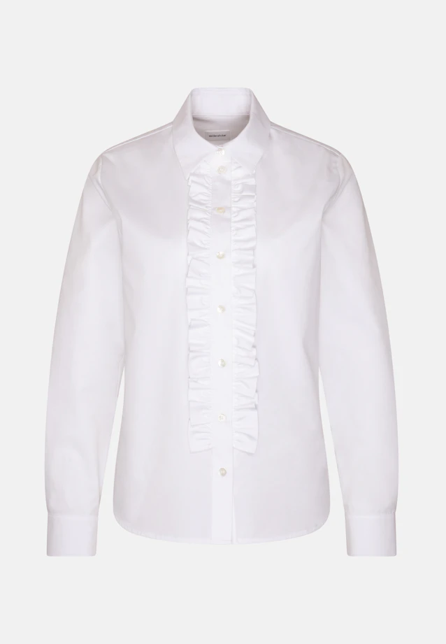 Shirt blouse with ruffle detail in Weiß |  Seidensticker Onlineshop