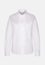 Shirt blouse with ruffle detail in Weiß |  Seidensticker Onlineshop