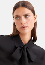Semi-transparent stripe shirt blouse with detachable bow in Schwarz |  Seidensticker Onlineshop