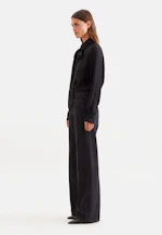 Semi-transparent stripe shirt blouse with detachable bow in Schwarz |  Seidensticker Onlineshop
