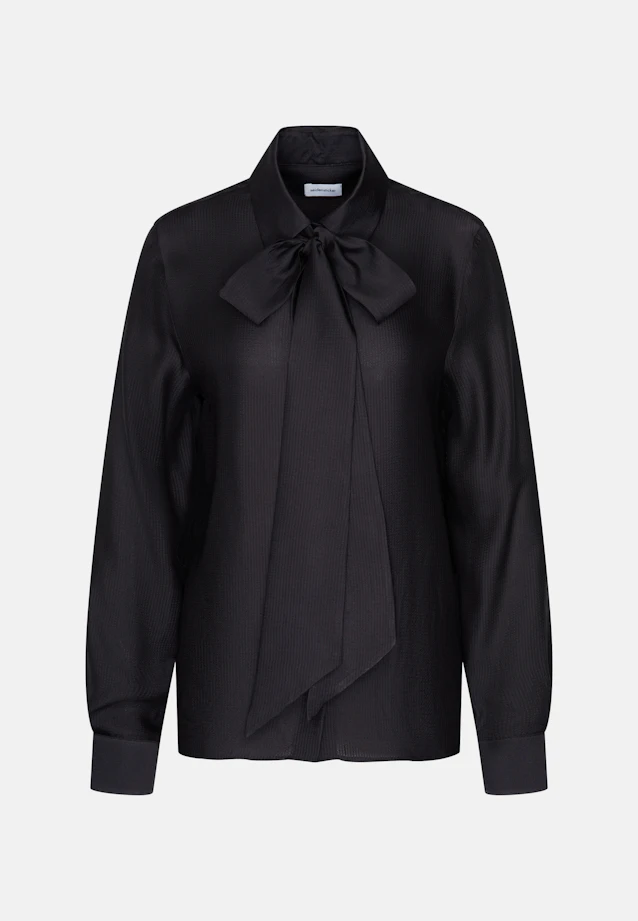 Semi-transparent stripe shirt blouse with detachable bow in Schwarz |  Seidensticker Onlineshop