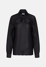 Semi-transparent stripe shirt blouse with detachable bow in Schwarz |  Seidensticker Onlineshop