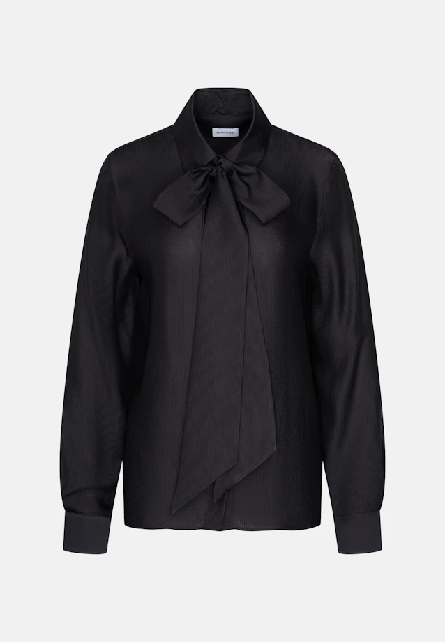 Semi-transparent stripe shirt blouse with detachable bow in Schwarz |  Seidensticker Onlineshop