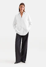 Slightly overcut shirt blouse made of cotton poplin in Weiß |  Seidensticker Onlineshop