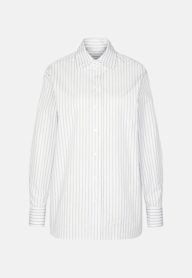 Slightly overcut shirt blouse made of cotton poplin in Weiß |  Seidensticker Onlineshop