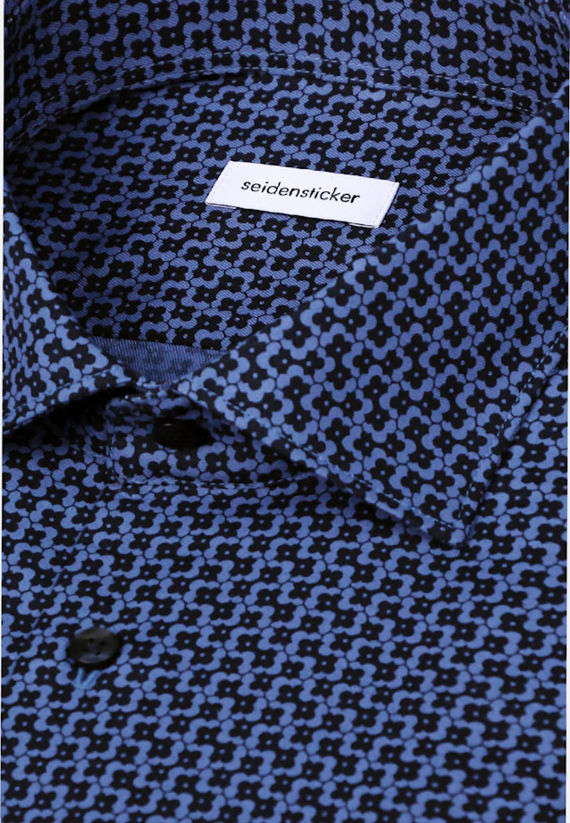 Shaped Business shirt Print in Mittelblau |  Seidensticker Onlineshop